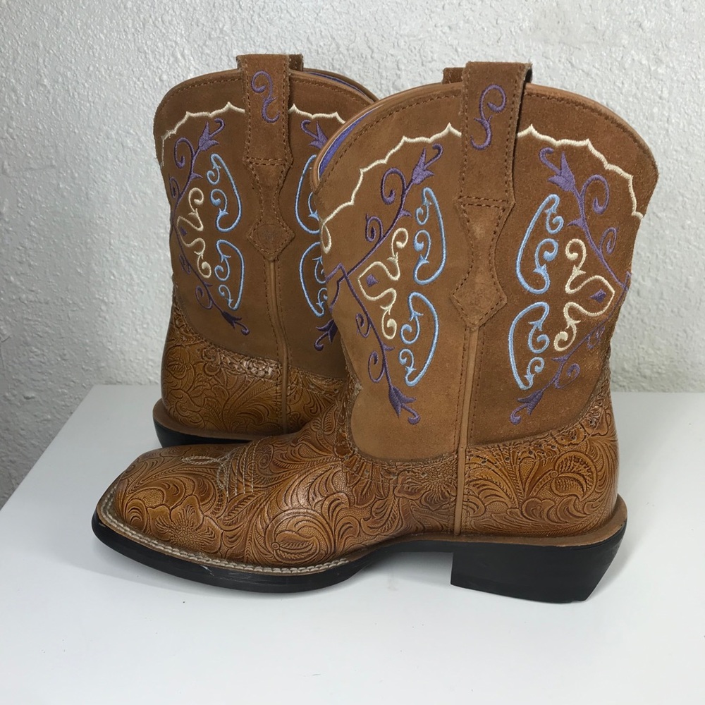 Ariat Fatbaby Floral Printed Square Toe Boots 6B - Picture 4 of 9